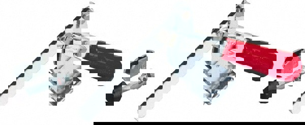 Manual Hold-Down Toggle Clamp: Vertical, 375 lb Capacity, Solid Bar, Flanged Base